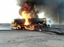 انفجار تانکر سوخت در مریوان یک کشته و یک مصدوم بر جای گذاشت