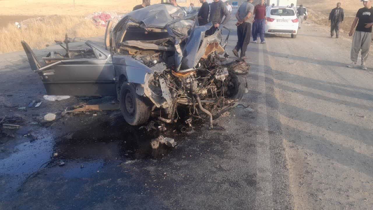 وقوع تصادف در محور سروآباد کامیاران با ۳ فوتی